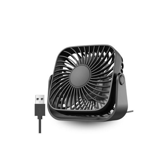 USB Mini-Tischventilator – 10 cm Tragbarer 3-Stufen 360° Ventilator