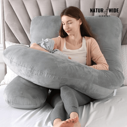 G-förmiges Ganzkörper-Schwangerschaftskissen – Memory-Foam, Baumwollbezug