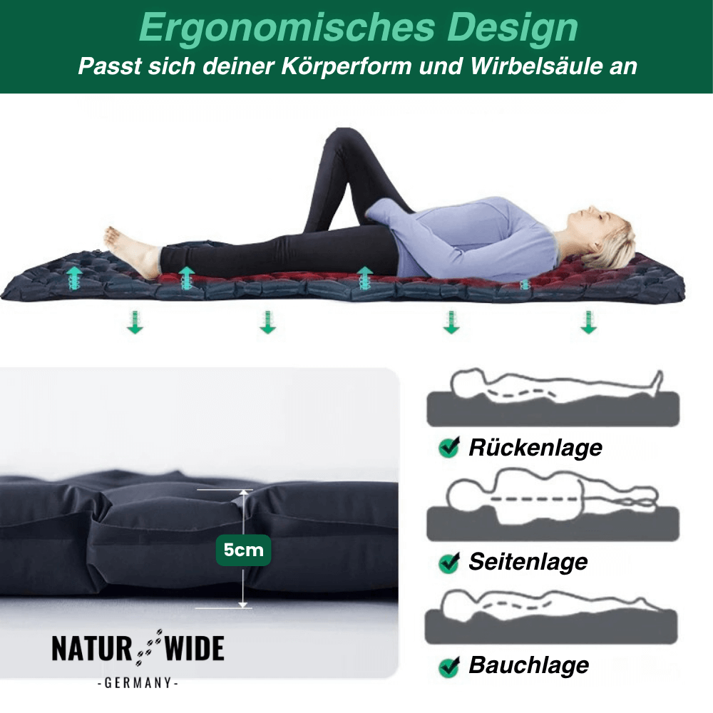 Ultraleichte Isomatte ohne Kopfstütze – Ideal für jedes Abenteuer unterwegs