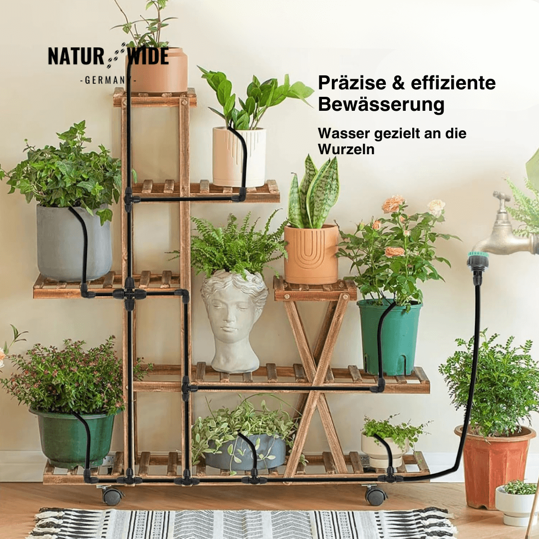20m Mikro-Bewässerungssystem – Verstellbare Tropfer & Nebel