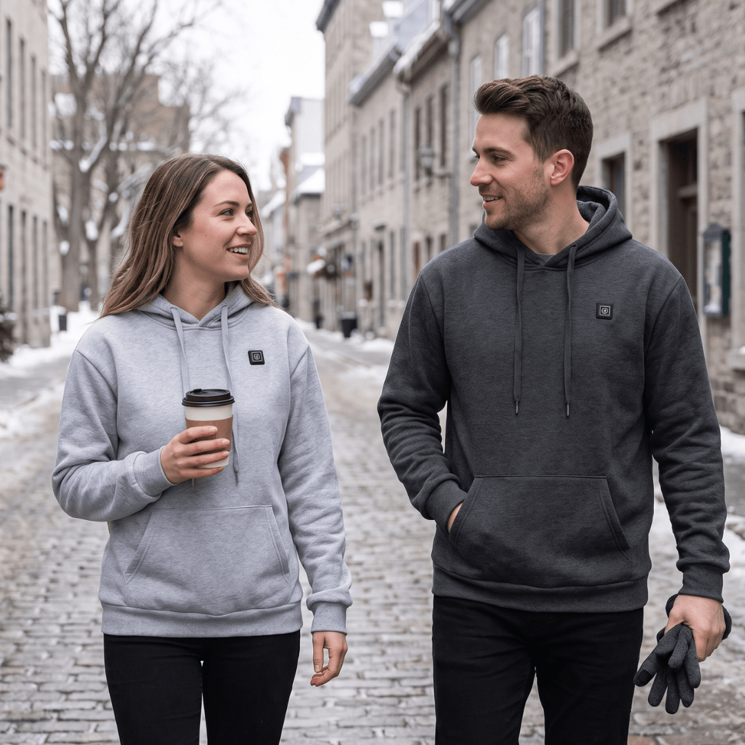 USB Beheizter Hoodie – Unisex Hoodie mit Reißverschluss