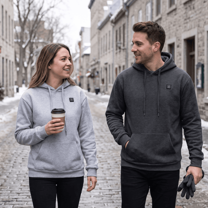 USB Beheizter Hoodie – Unisex Hoodie mit Reißverschluss
