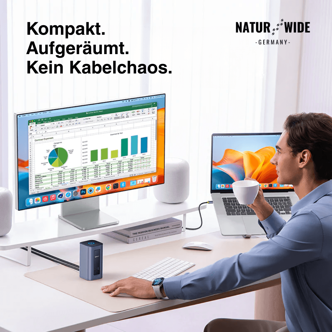 12-in-1 USB-C Hub – Doppelt 4K HDMI, 100W PD, RJ45, SD/TF