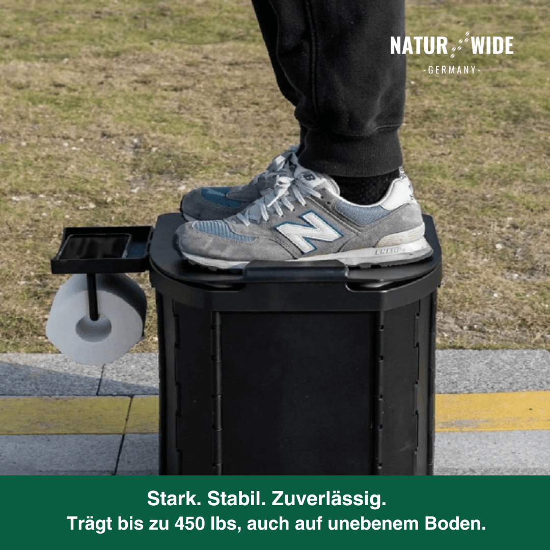 Tragbare Falt-Toilette – Klappbare Campingtoilette für Erwachsene