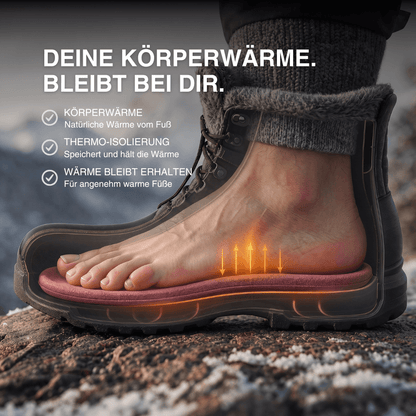 Winter Selbstheizende Thermo-Einlegesohlen – Memory Foam, Fell & extra warm