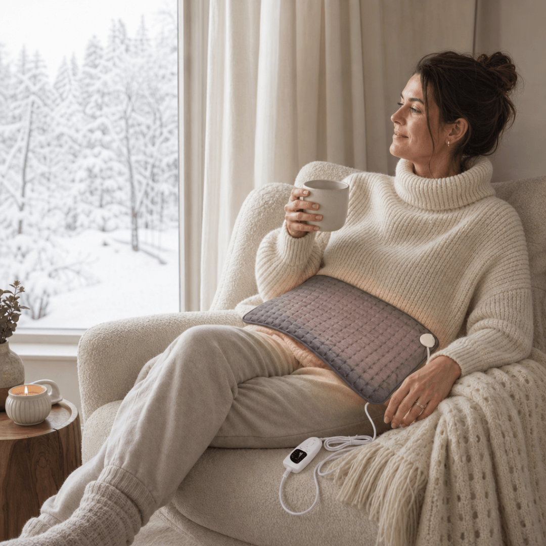 Elektrische Heizdecke – Wärmeauflage für Rücken, Bauch & Beine mit 6 Temperaturstufen