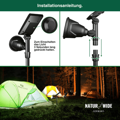 Solar Gartenstrahler LED – RGB & Weiß, IP65 & Verstellbar (2-in-1)