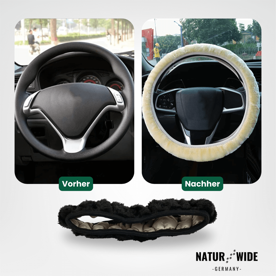 Plüsch Lenkradhülle – Warmer Winterbezug (38 cm)