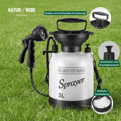 Tragbare Manuelle Campingdusche – 3/5/8L Handpumpe mit 3m Schlauch