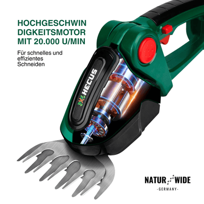 2-in-1 Akku Gras- & Strauchschere – (Verstellbar)