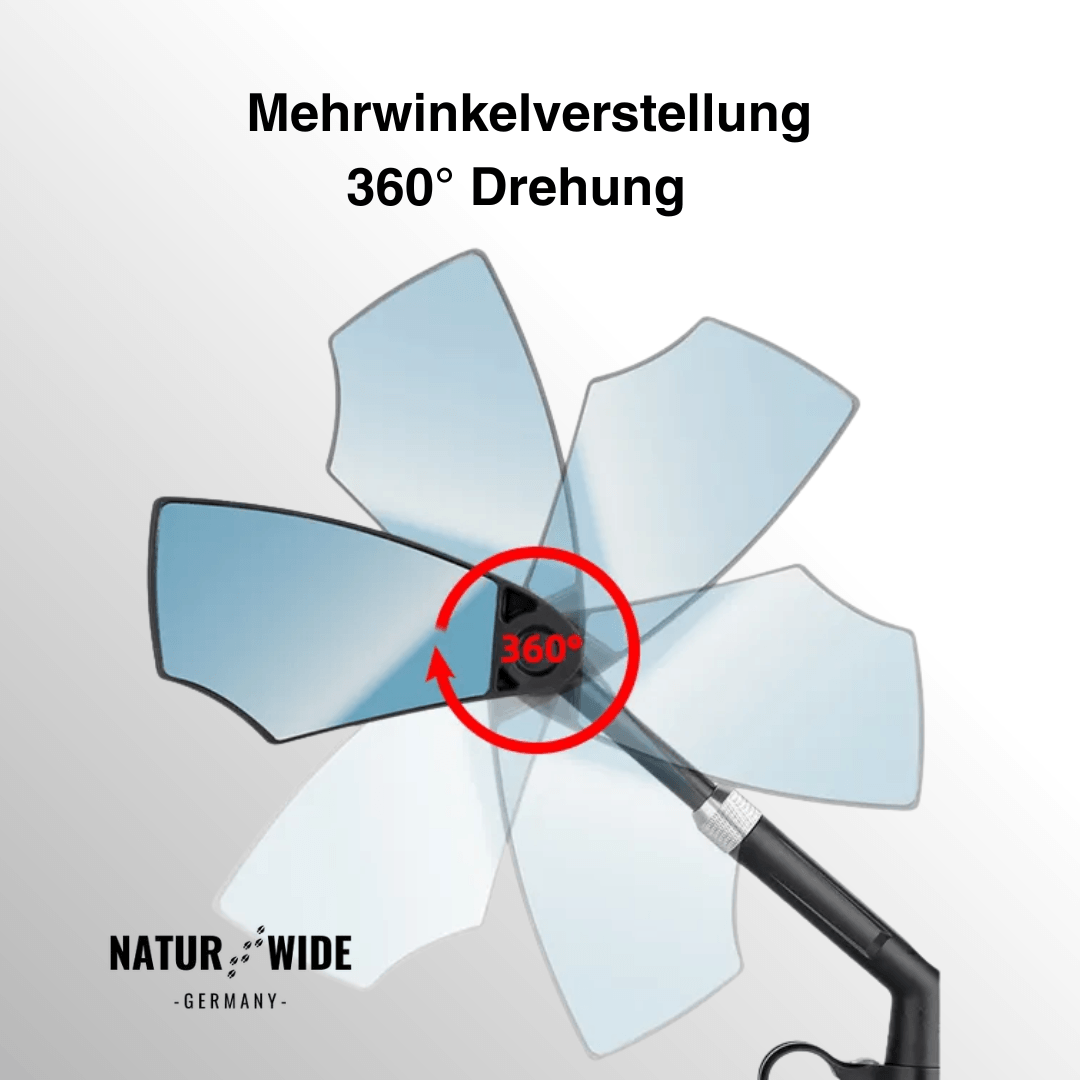 Blendfreier, um 360° verstellbarer Fahrrad-Rückspiegel