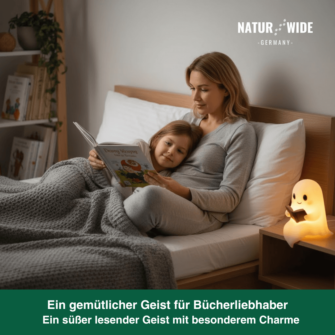 Niedliche Geist Leselampe – 3D LED Nachtlicht & Deko