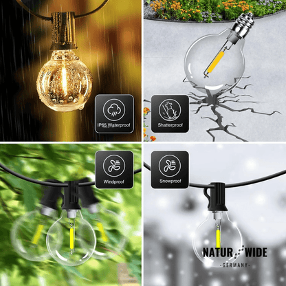 G40 LED Lichterkette Außen – Wetterfest & Bruchfest (Strom)