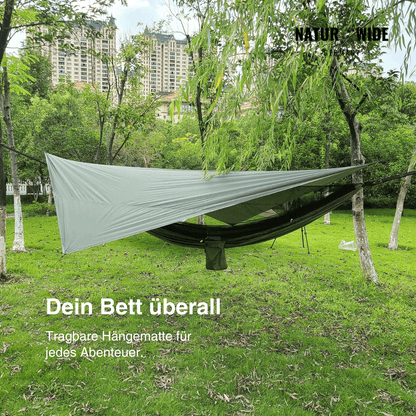 Camping-Hängematte mit Moskitonetz, Regenschutz-Tarp & Tasche