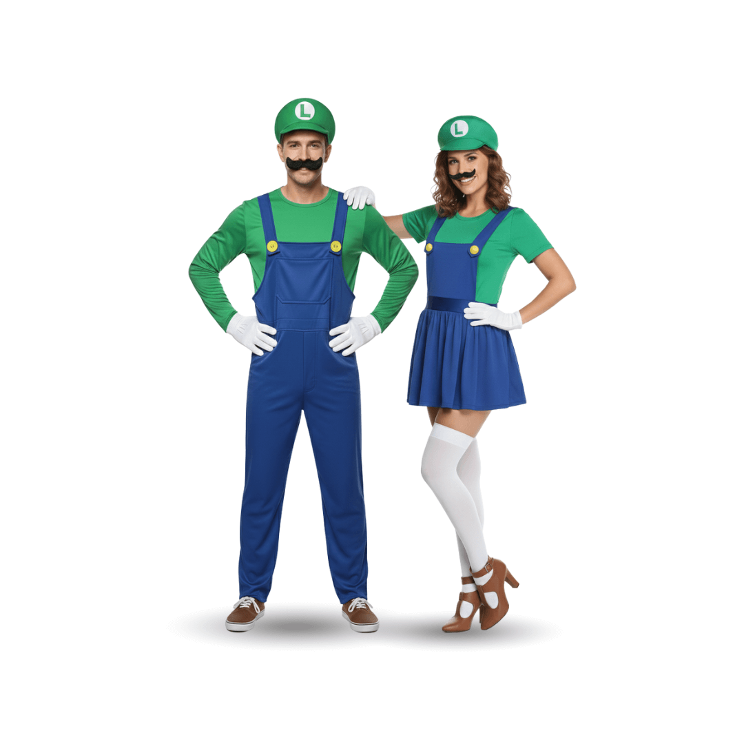 Mario & Luigi Cosplay Kostüm – Jumpsuit & Kleid Set (Unisex)