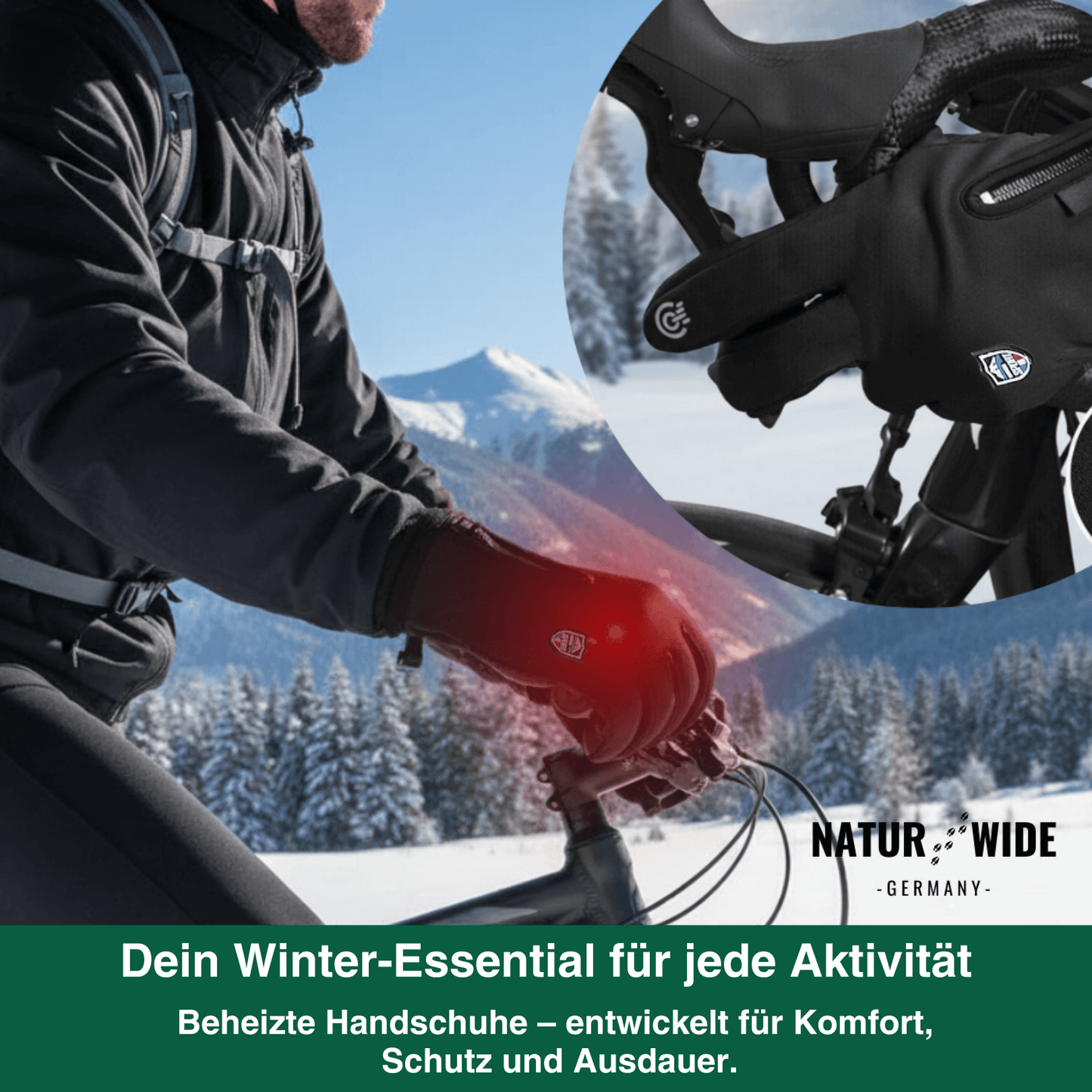 Beheizte Handschuhe (Powerbank-betrieben) –  Wasserdicht & Winddicht