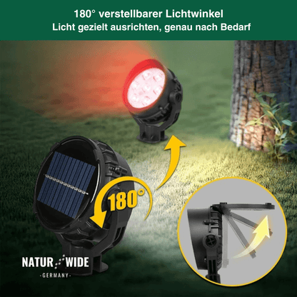 Solar Gartenstrahler LED – RGB & Weiß, IP65 & Verstellbar (2-in-1)