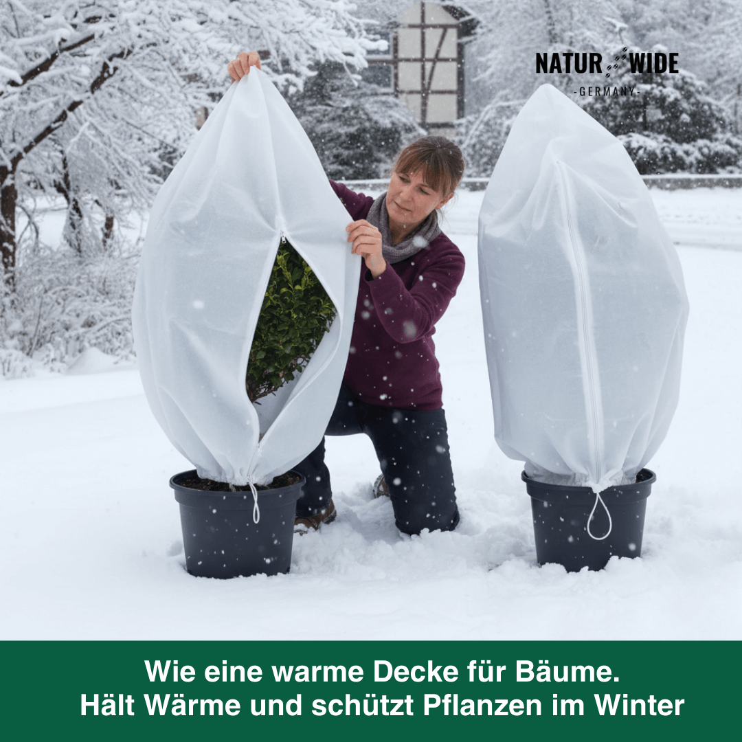 Winterschutz-Haube für Pflanzen – Frostschutz-Vlies mit Reißverschluss