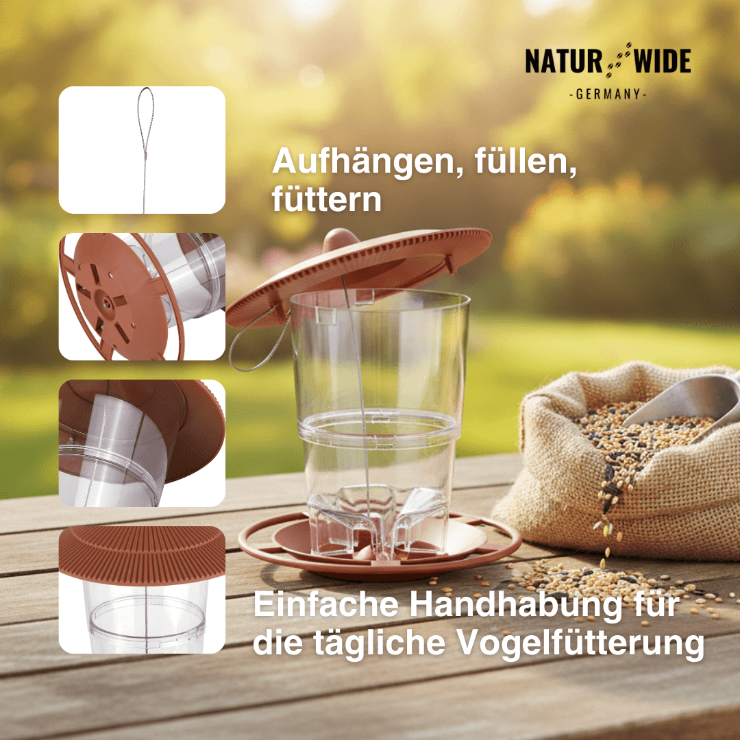Vogelfutterhaus – Hängende Futterstation für Wildvögel