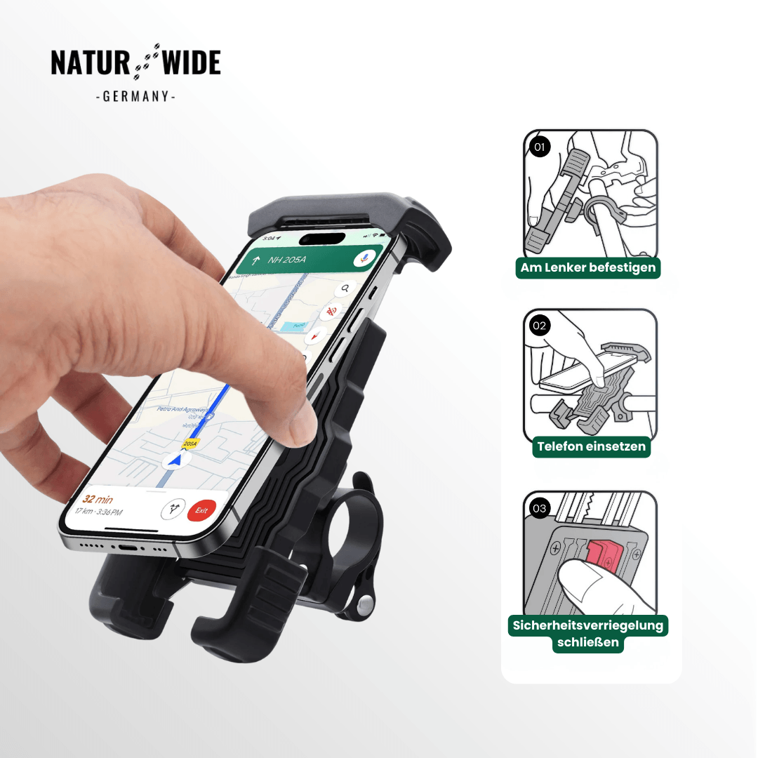 Sicherer Motorrad & Fahrrad-Handyhalter – 1-Sekunden-Schnellverschluss