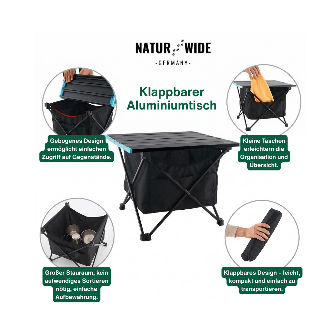 Ultraleichter Aluminium-Klapptisch für Camping