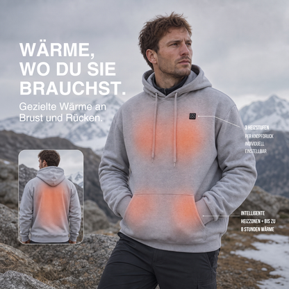 USB Beheizter Hoodie – Unisex Hoodie mit Reißverschluss