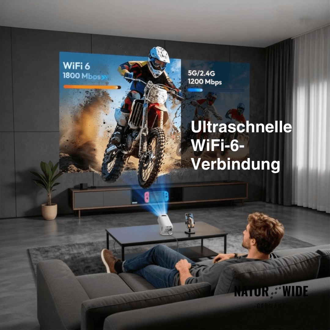 4K Smart Mini-Projektor – WiFi6 Android Heim & Outdoor
