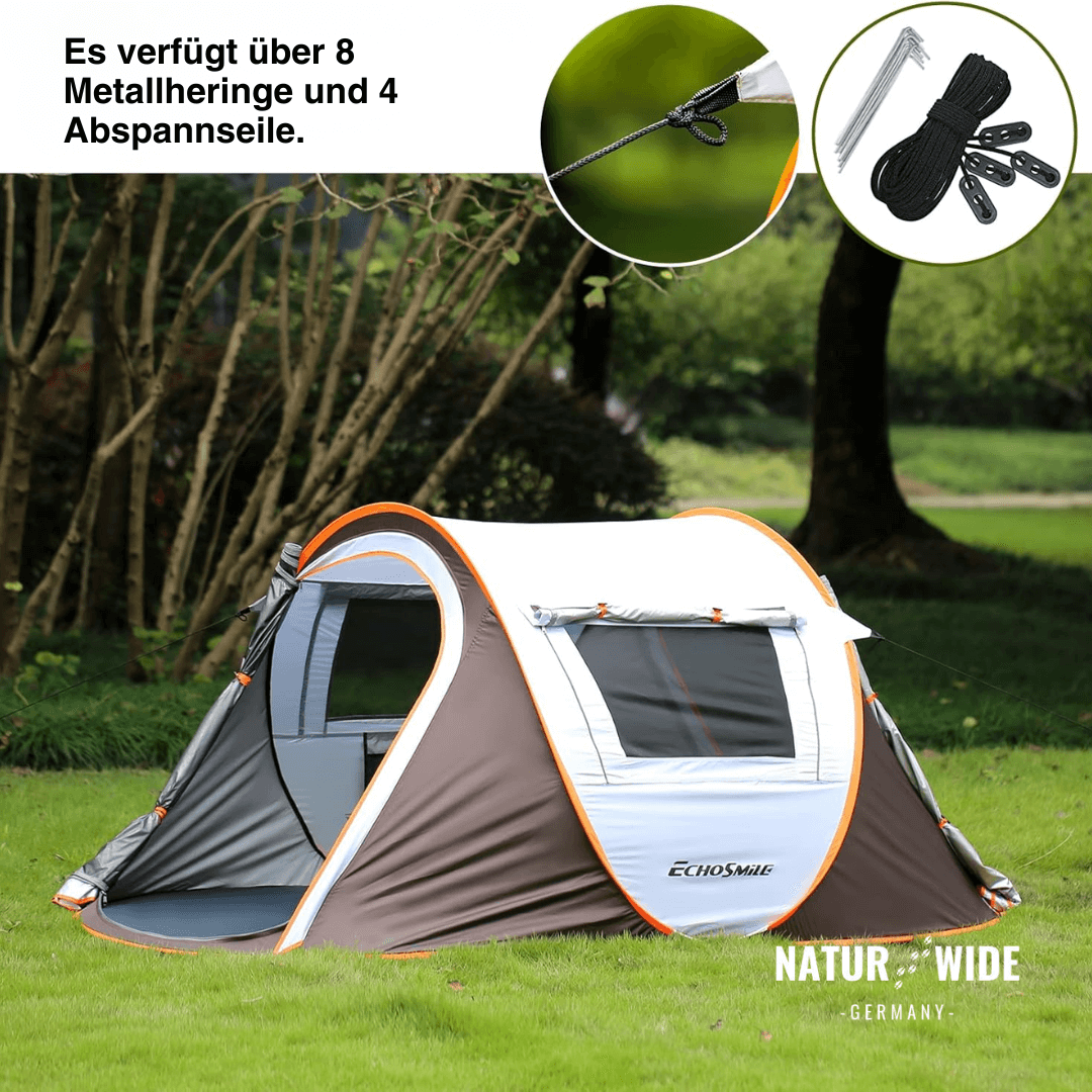 Pop-Up Wurfzelt 5-8 Personen – Automatisches Campingzelt Wasserdicht