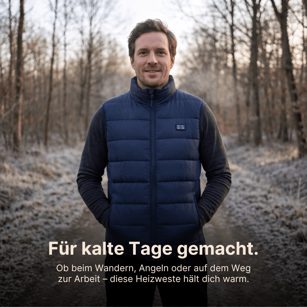 Beheizte Weste mit 9 Heiz-Zonen – Ultraleicht, USB-betrieben & ideal für Outdoor-Abenteuer