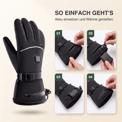 Beheizte Handschuhe – 3 Heizstufen, wasserdicht & winddicht