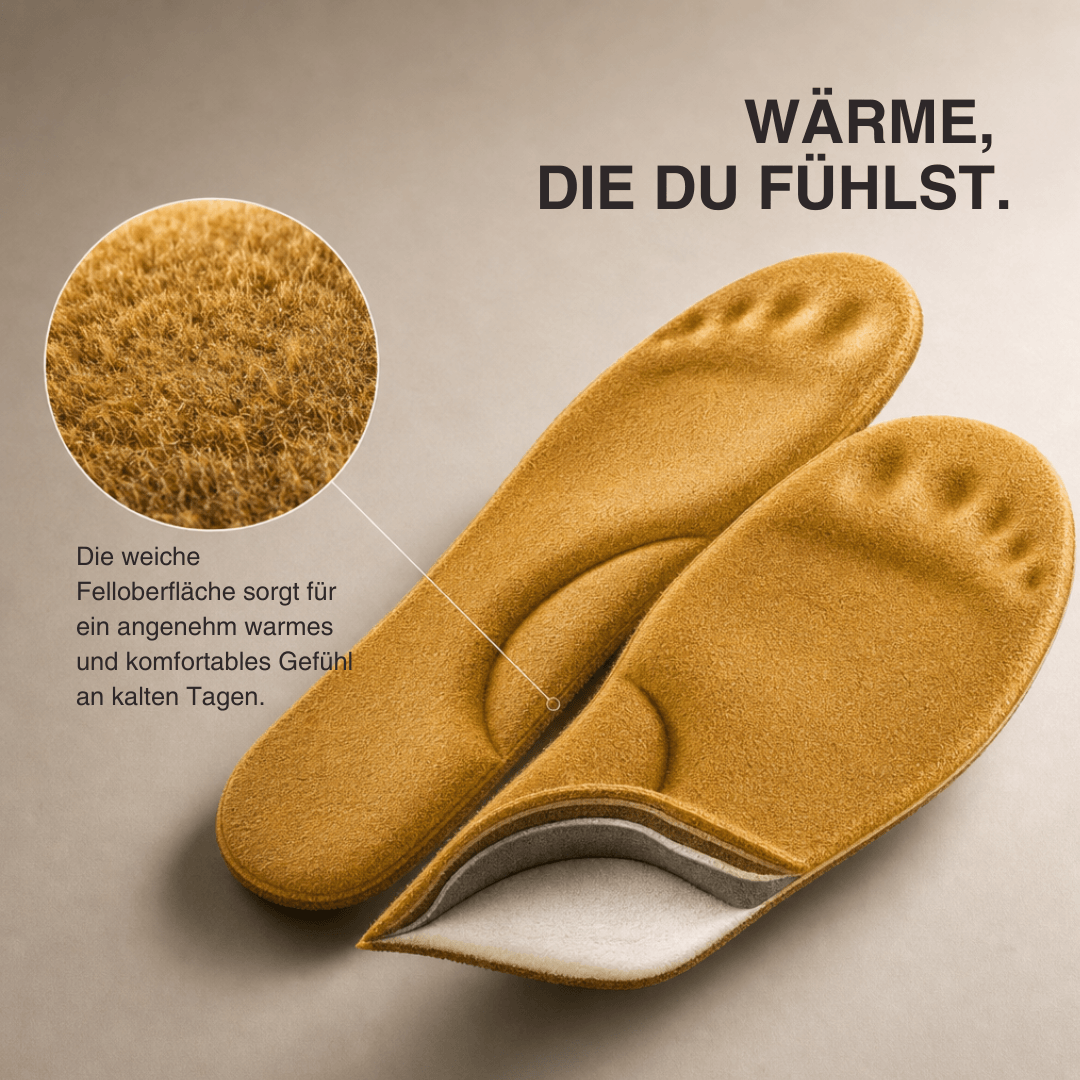 Winter Selbstheizende Thermo-Einlegesohlen – Memory Foam, Fell & extra warm