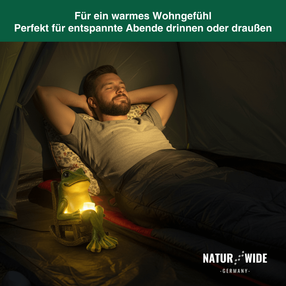 Solar Mini Frosch Gartenfigur – Leuchtende Outdoor Deko