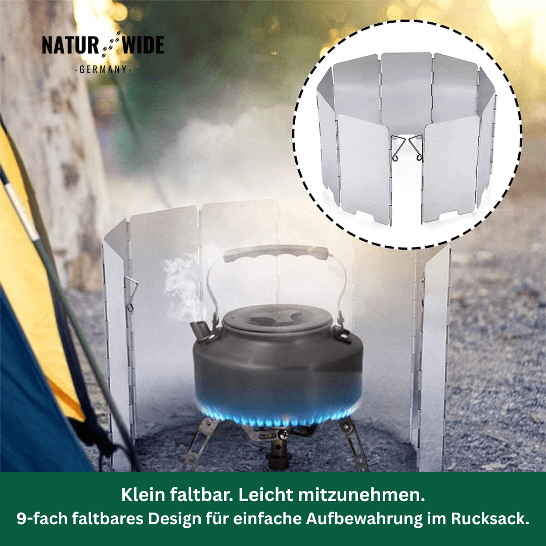 Ultraleichter 9-Platten Faltbarer Campingkocher-Windschutz