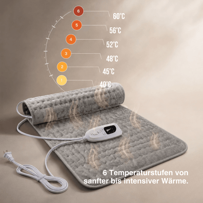 Elektrische Heizdecke – Wärmeauflage für Rücken, Bauch & Beine mit 6 Temperaturstufen