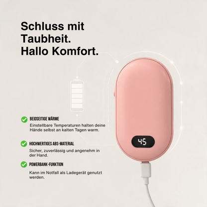 Doppel Heiz Handwärmer – wiederaufladbarer Taschenwärmer