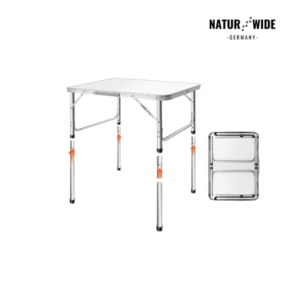 Klappbarer Campingtisch Höhenverstellbar – Alu Koffertisch