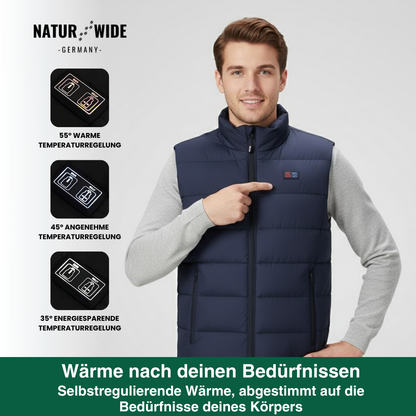 Beheizte Weste mit 9 Heiz-Zonen – Ultraleicht, USB-betrieben & ideal für Outdoor-Abenteuer
