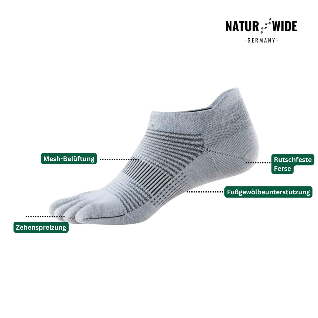 Fünf-Zehen-Sportsocken – Schnelltrocknend für Laufen & Radfahren