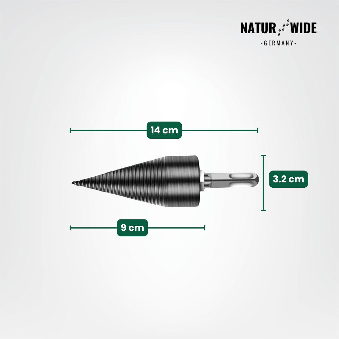 Brennholz-Spaltbohrer 32mm – Kegelspalter für Bohrmaschine