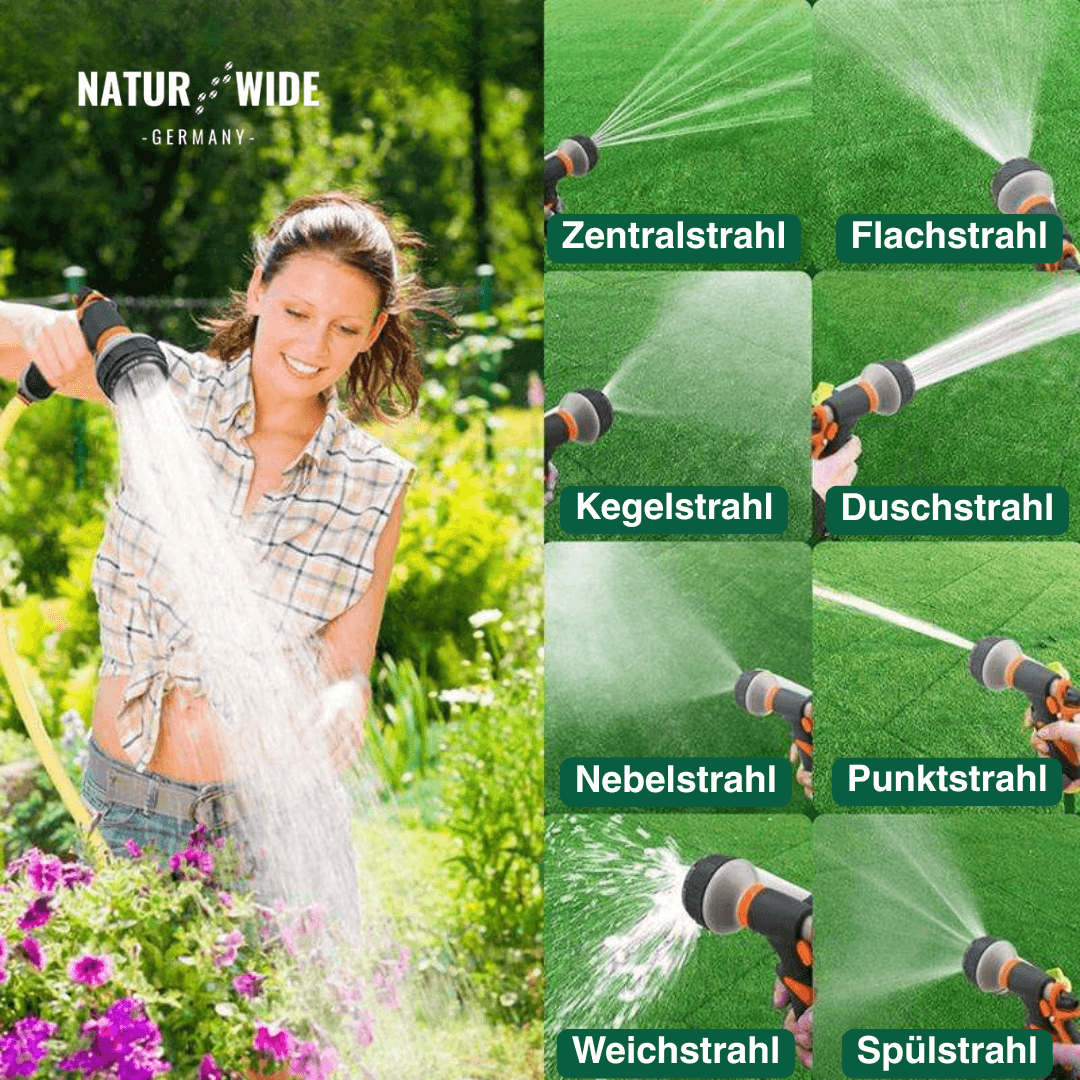 Garten-Handbrause 8-in-1 – Rutschfest & Vielseitig
