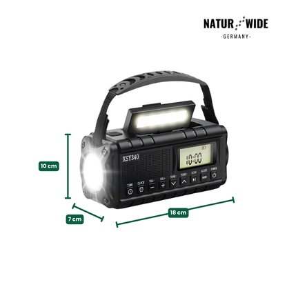 Notfall Kurbelradio 10000mAh 2.0 – Solar, LED-Licht & SOS-Alarm