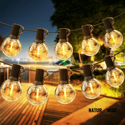 G40 LED Lichterkette Außen – Wetterfest & Bruchfest (Strom)