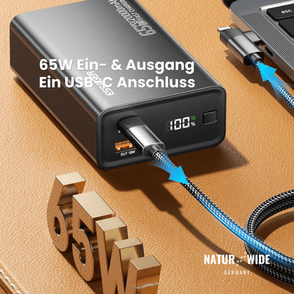 65W Schnelllade-Powerbank mit 20.000 mAh