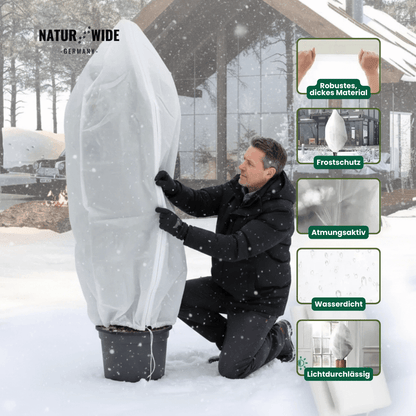 Winterschutz-Haube für Pflanzen – Frostschutz-Vlies mit Reißverschluss