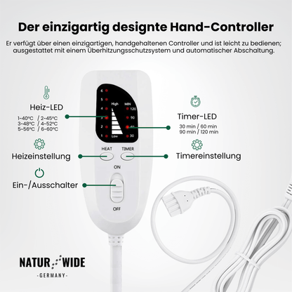 Elektrische Heizdecke – Wärmeauflage für Rücken, Bauch & Beine mit 6 Temperaturstufen