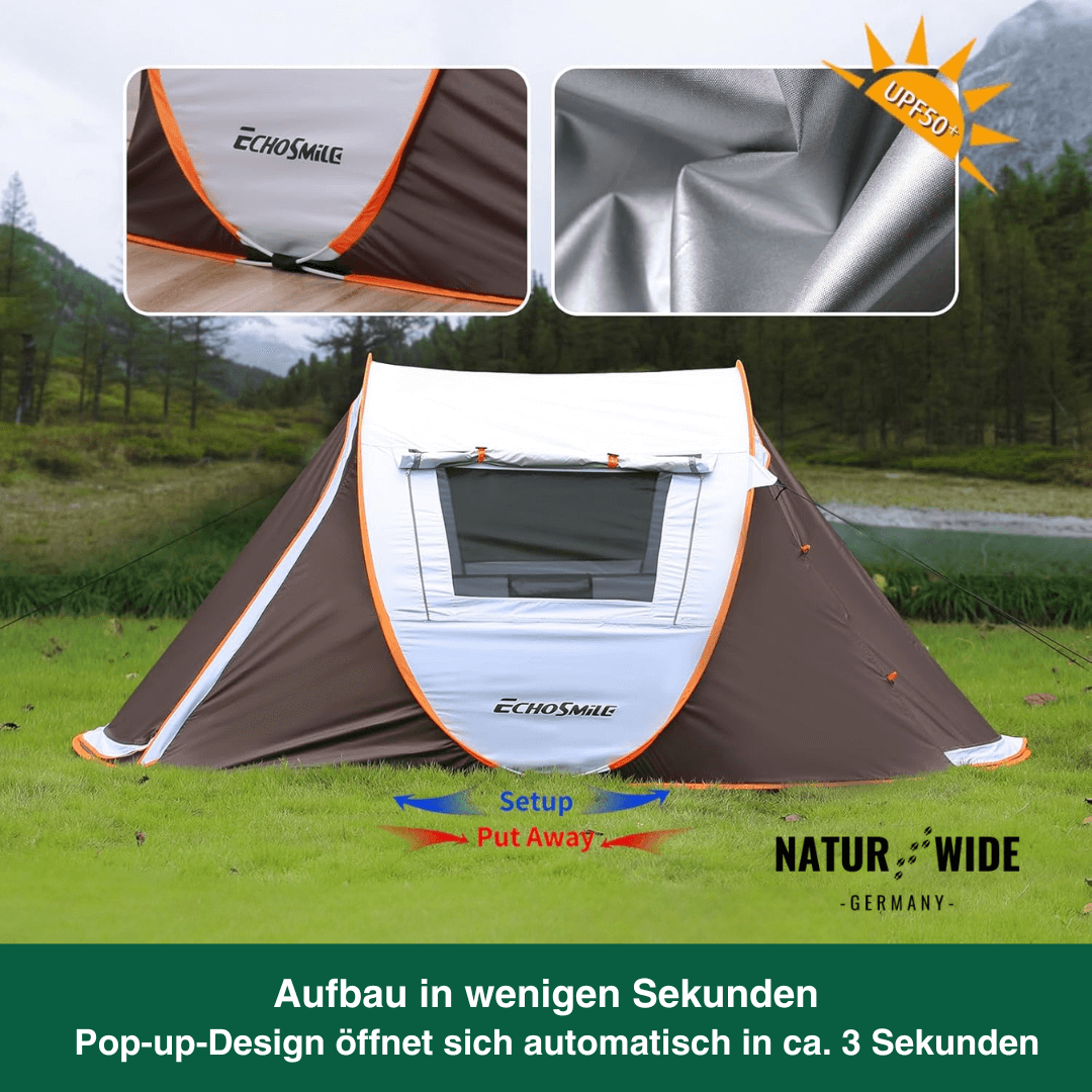 Pop-Up Wurfzelt 5-8 Personen – Automatisches Campingzelt Wasserdicht
