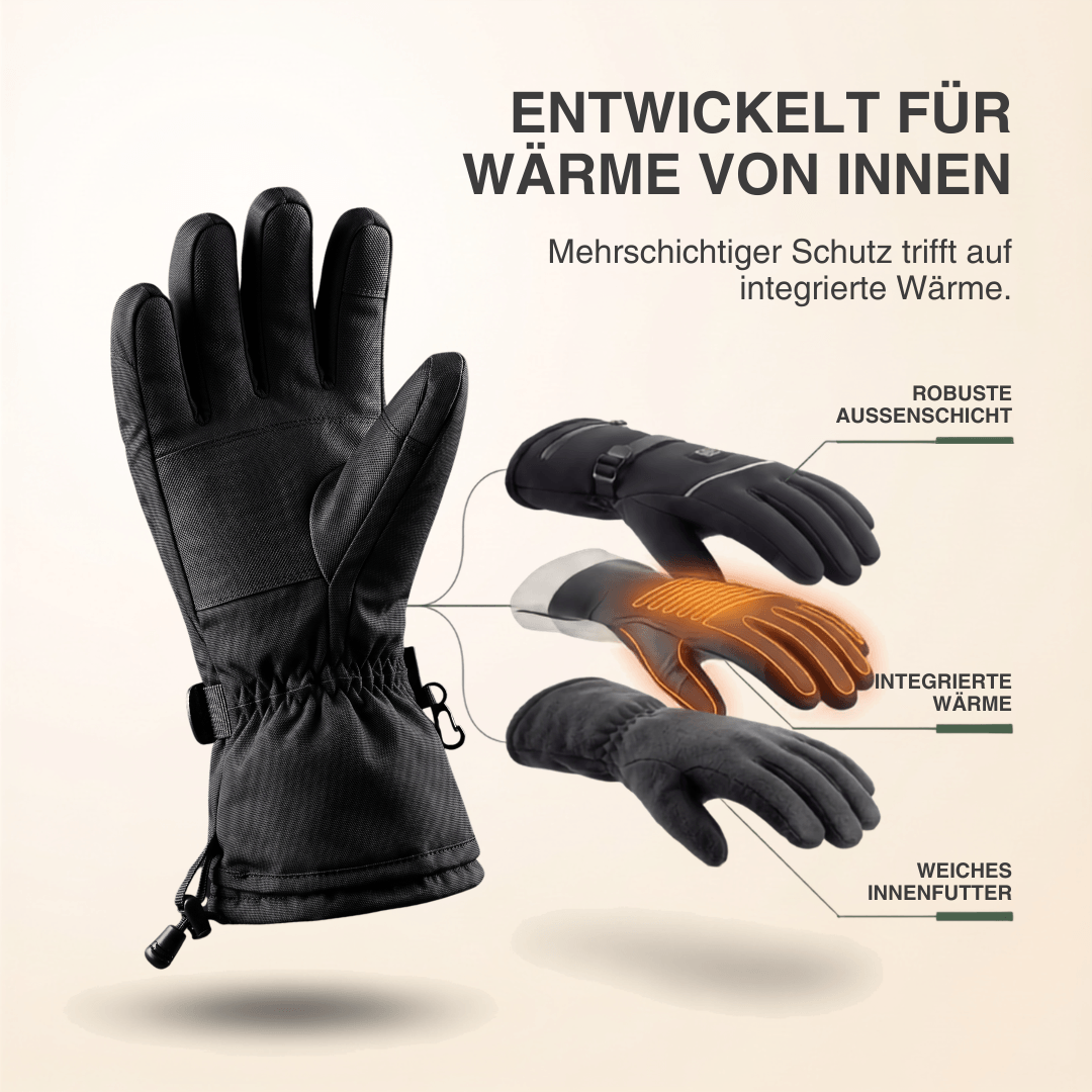 Beheizte Handschuhe – 3 Heizstufen, wasserdicht & winddicht