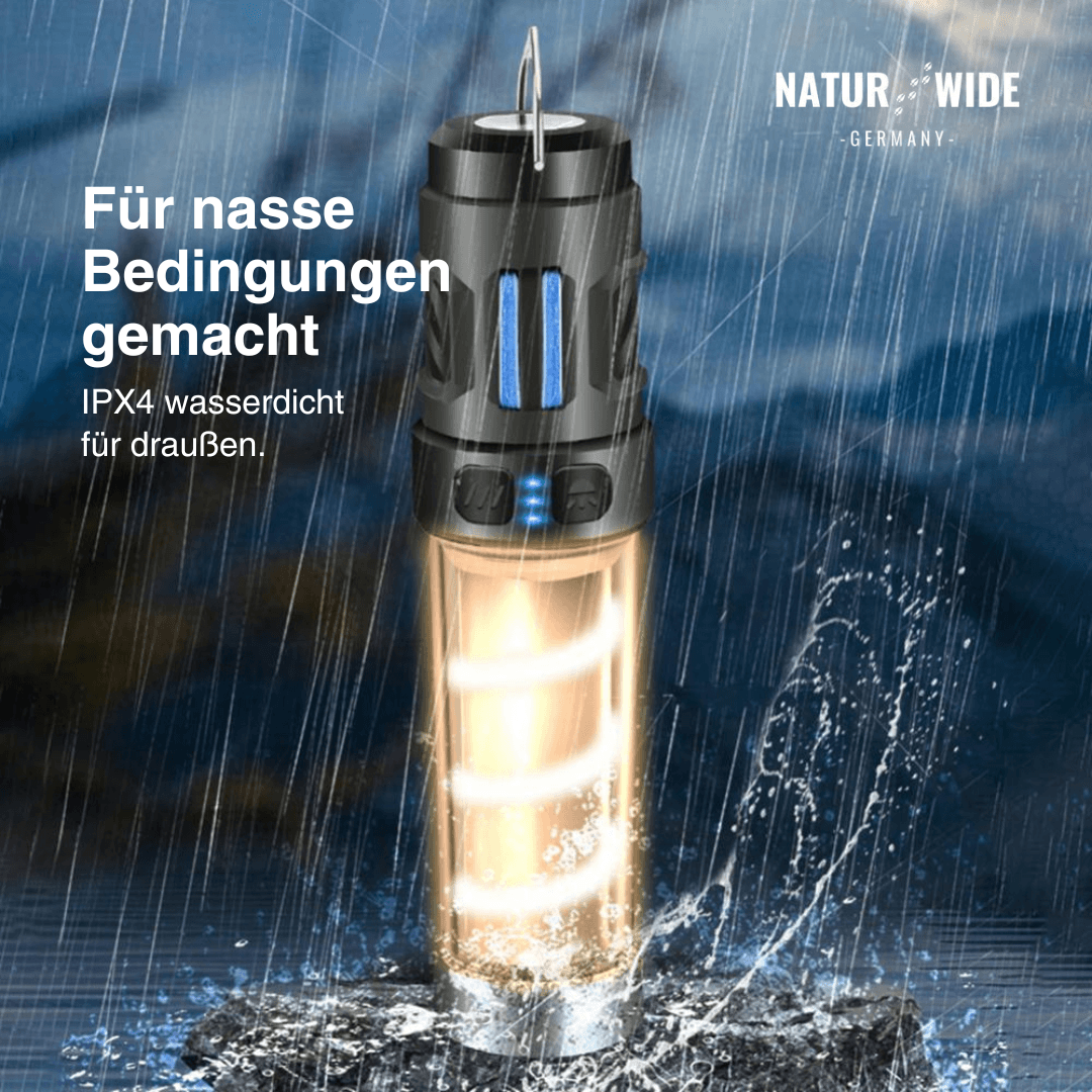 5-in-1 Campinglampe – LED-Taschenlampe & Mückenschutzlicht