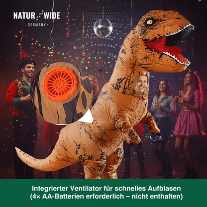 Aufblasbares T-Rex Kostüm – Dinosaurier Anzug (Erw. & Kinder)