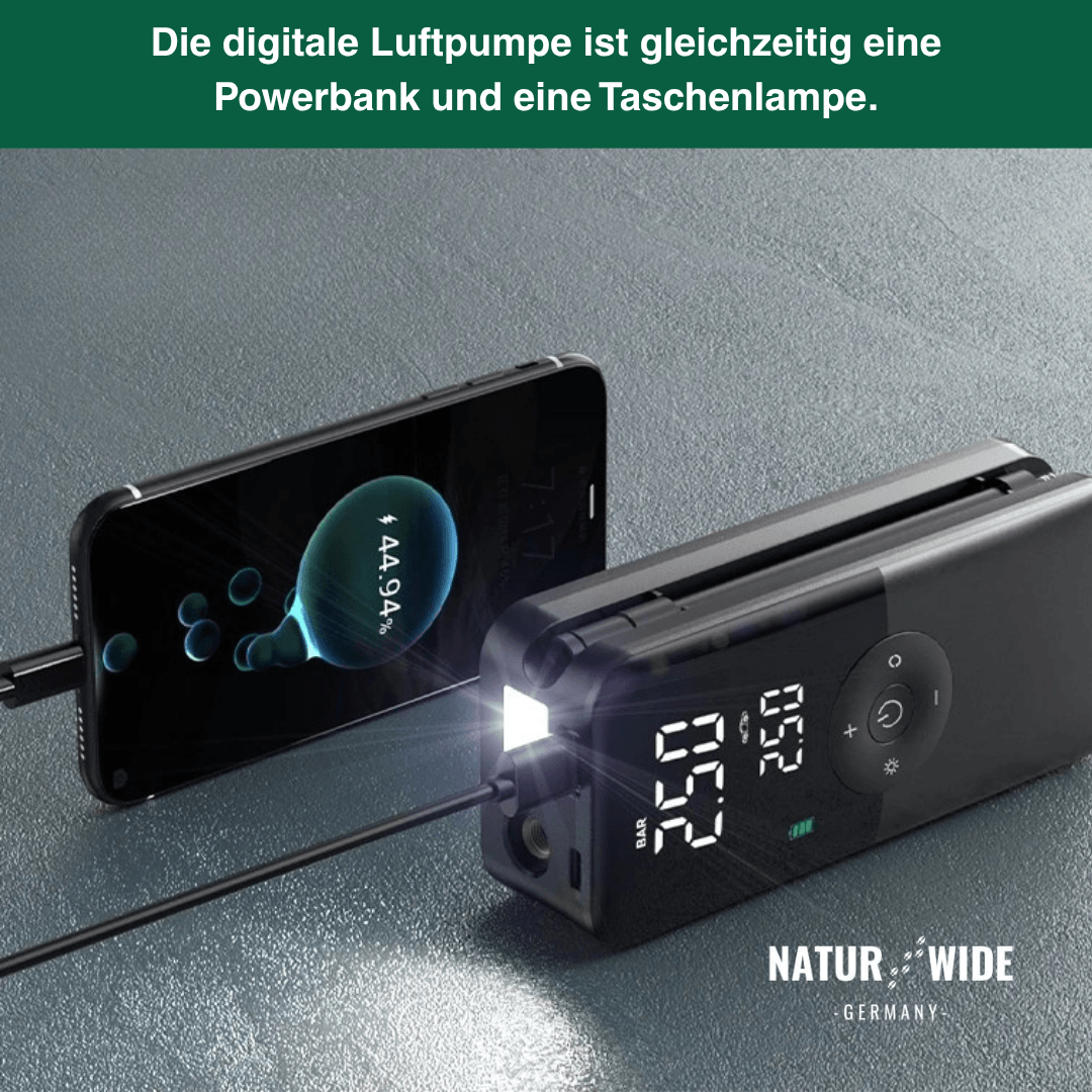 Kabelloser Reifenkompressor – Tragbarer Digitaler Luftkompressor & Powerbank